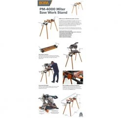 BORA Steel Folding Portable Miter Saw Stand -Power Tools Accessories Sales Shop bora tool stands pm 4000 fa 1000