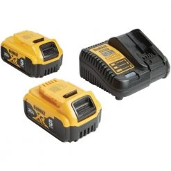 DEWALT 20-Volt MAX XR Premium Lithium-Ion 5.0Ah Battery Pack (2-Pack), Charger & Kit Bag -Power Tools Accessories Sales Shop dewalt outdoor power batteries chargers dcb205 2ck 4f 1000