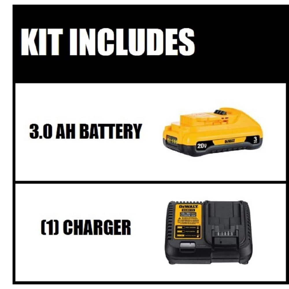 DEWALT 20-Volt MAX Compact Lithium-Ion 3.0Ah Battery Pack with 12-Volt to 20-Volt MAX Charger 8 DEWALT 20-Volt MAX Compact Lithium-Ion 3.0Ah Battery Pack with 12-Volt to 20-Volt MAX Charger - Image 8