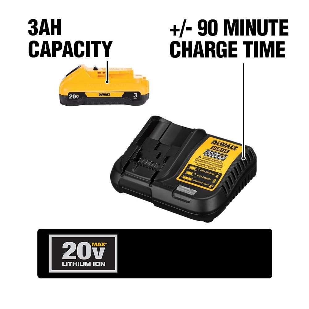 DEWALT 20-Volt MAX Compact Lithium-Ion 3.0Ah Battery Pack with 12-Volt to 20-Volt MAX Charger 2 DEWALT 20-Volt MAX Compact Lithium-Ion 3.0Ah Battery Pack with 12-Volt to 20-Volt MAX Charger - Image 2