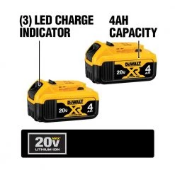 DEWALT 20-Volt MAX Compact Lithium-Ion 2.0 Ah Battery Pack (2-Pack) and 20-Volt MAX XR Lithium-Ion Battery Pack 4.0 Ah (2-Pack) 12 DEWALT 20-Volt MAX Compact Lithium-Ion 2.0 Ah Battery Pack (2-Pack) and 20-Volt MAX XR Lithium-Ion Battery Pack 4.0 Ah (2-Pack) -Power Tools Accessories Sales Shop dewalt outdoor power batteries chargers dcb324 4 40 1000