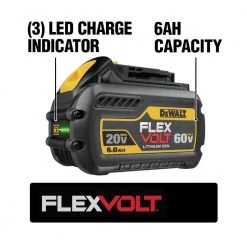 DEWALT FLEXVOLT 20-Volt/60-Volt MAX Lithium-Ion 6.0Ah Battery Pack -Power Tools Accessories Sales Shop dewalt outdoor power batteries chargers dcb606 40 1000 1