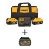 DEWALT 20V MAX Lithium-Ion Starter Kit 6.0Ah Battery, 4.0Ah Battery, Charger & Kit Bag and FLEXVOLT 20V/60V 6.0Ah Battery