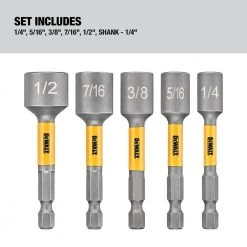 DEWALT MAX IMPACT Nut Driving Set (5-Piece) 17 DEWALT MAX IMPACT Nut Driving Set (5-Piece) -Power Tools Accessories Sales Shop dewalt screwdriver bits dwatndmi5 1d 1000