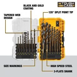 DEWALT Black and Gold Drill Bit Set (21-Piece) -Power Tools Accessories Sales Shop dewalt twist drill bits dwa1181 40 1000