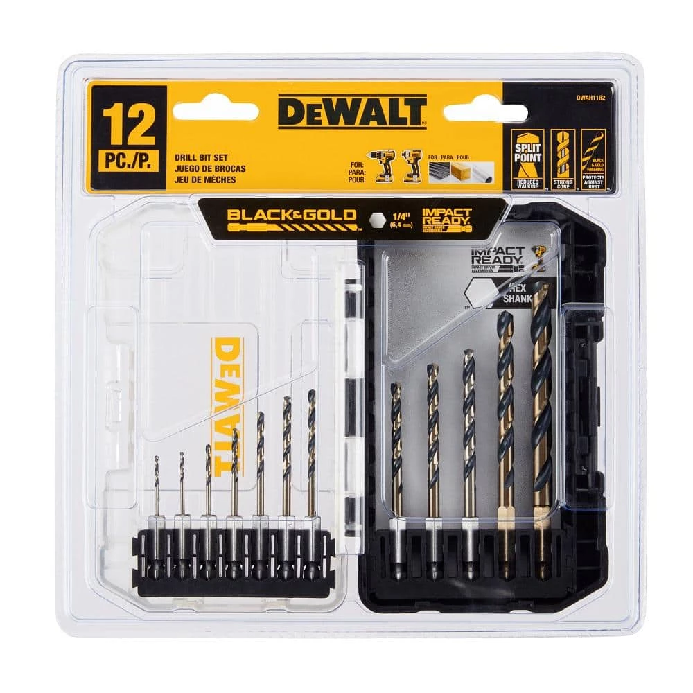 DEWALT Black and Gold Impact Ready Metal Drill Bit Set (12-Piece) 2 DEWALT Black and Gold Impact Ready Metal Drill Bit Set (12-Piece) - Image 2