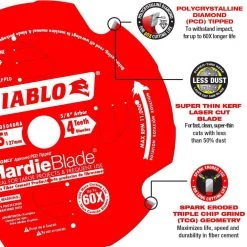 DIABLO HARDIEBlade 5 in. x 4-Tooth Polycrystalline Diamond (PCD) Tipped Fiber Cement Circular Saw Blade -Power Tools Accessories Sales Shop diablo circular saw blades d0504dha c3 1000