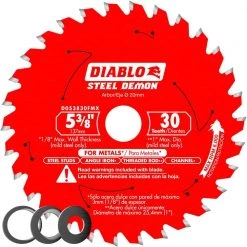 DIABLO Steel Demon 5-3/8 in. x 30-Tooth Metal Cutting Circular Saw Blade with Bushings