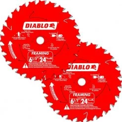 DIABLO Tracking Point 6-1/2 in. x 24-Tooth Framing Circular Saw Blade Value Pack (2-Pack)