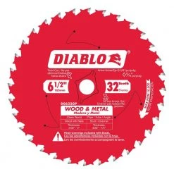 DIABLO 6-1/2 in. x 32-Tooth Wood & Metal Circular Saw Blade