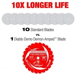 DIABLO Demo Demon 7-1/4 in. 24-Tooth Framing/Demolition Circular Saw Blade -Power Tools Accessories Sales Shop diablo circular saw blades d0724dr 1f 1000