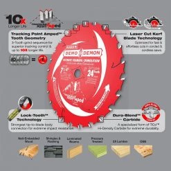 DIABLO Demo Demon 7-1/4 in. 24-Tooth Framing/Demolition Circular Saw Blade -Power Tools Accessories Sales Shop diablo circular saw blades d0724dr c3 1000