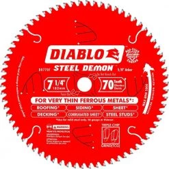 DIABLO Steel Demon 7-1/4 in. x 70-Tooth Carbide Metal Cutting Circular Saw Blade