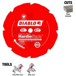 DIABLO HARDIEBlade 12 in. x 8-Tooth Polycrystalline Diamond (PCD) Tipped Fiber Cement Circular Saw Blade -Power Tools Accessories Sales Shop diablo circular saw blades d1208dh 76 1000