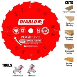 DIABLO PERGOBlade 12 in. x 16-Tooth Polycrystalline Diamond (PCD) Tipped Ultimate Flooring Circular Saw Blade