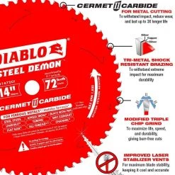 DIABLO Steel Demon 14 in. x 72-Tooth Cermet-Carbide II Metals and Stainless Steel Circular Saw Blade -Power Tools Accessories Sales Shop diablo circular saw blades d1472cf c3 1000