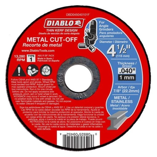 DIABLO 4-1/2 in. x 0.040 in. x 7/8 in. Thin Kerf Metal Cut-Off Disc (15-Pack) -Power Tools Accessories Sales Shop diablo grinding wheels cut off wheels dbd045040115f 64 1000