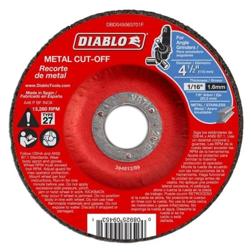 DIABLO 4-1/2 in. x 1/16 in. x 7/8 in. Metal Cut-Off Disc with Type 27 Depressed Center (10-Pack) -Power Tools Accessories Sales Shop diablo grinding wheels cut off wheels dbd045063710f 64 1000