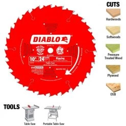 DIABLO 10 in. x 24-Tooth Ripping Circular Saw Blade -Power Tools Accessories Sales Shop diablo table saw blades miter saw blades d1024x c3 1000