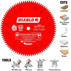 DIABLO 10 in. x 84-Tooth Laminate/Aluminum/Plastics Circular Saw Blade -Power Tools Accessories Sales Shop diablo table saw blades miter saw blades d1084l c3 1000