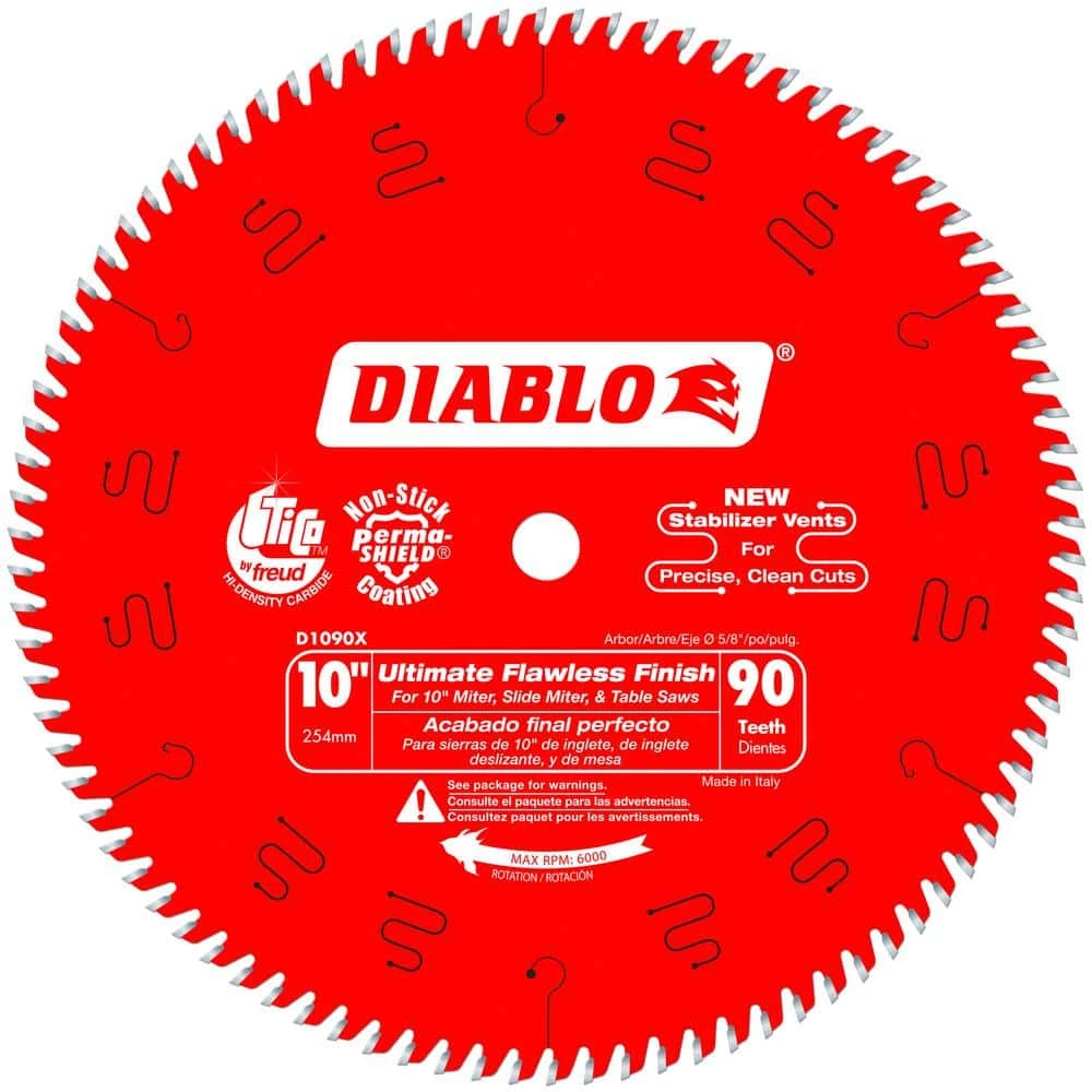 DIABLO 10 in. x 90-Tooth Ultimate Polished Finish Circular Saw Blade 5 DIABLO 10 in. x 90-Tooth Ultimate Polished Finish Circular Saw Blade - Image 5