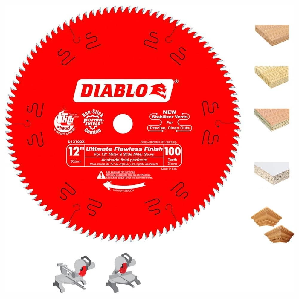 DIABLO 12 in. x 100-Tooth Ultimate Polished Finish Circular Saw Blade 7 DIABLO 12 in. x 100-Tooth Ultimate Polished Finish Circular Saw Blade - Image 7