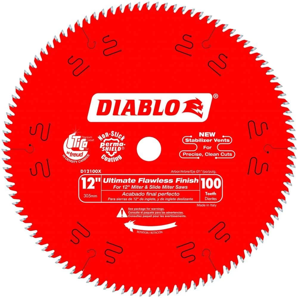 DIABLO 12 in. x 100-Tooth Ultimate Polished Finish Circular Saw Blade 1 DIABLO 12 in. x 100-Tooth Ultimate Polished Finish Circular Saw Blade