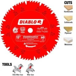 DIABLO 12 in. x 60-Tooth Combination Circular Saw Blade -Power Tools Accessories Sales Shop diablo table saw blades miter saw blades d1260x 1d 1000