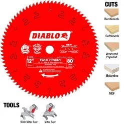 DIABLO 12 in. x 80-Tooth Fine Finish Circular Saw Blade 10 DIABLO 12 in. x 80-Tooth Fine Finish Circular Saw Blade -Power Tools Accessories Sales Shop diablo table saw blades miter saw blades d1280x 4f 1000