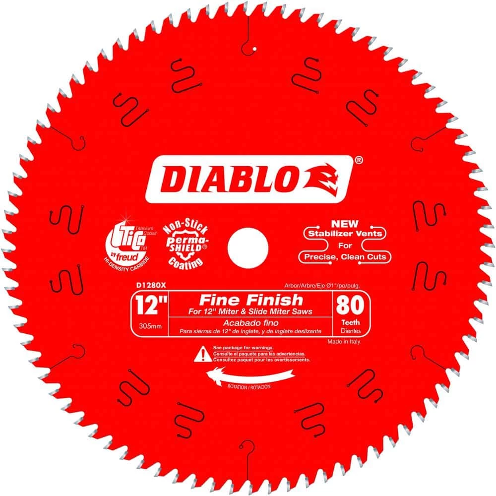 DIABLO 12 in. x 80-Tooth Fine Finish Circular Saw Blade 1 DIABLO 12 in. x 80-Tooth Fine Finish Circular Saw Blade