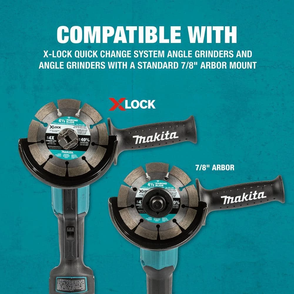 Makita X-LOCK 4-1/2 in. Turbo Rim Diamond Blade for Masonry Cutting 9 Makita X-LOCK 4-1/2 in. Turbo Rim Diamond Blade for Masonry Cutting - Image 9
