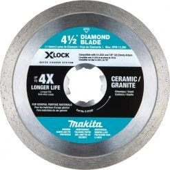 Makita X-LOCK 4-1/2 in. Continuous Rim Diamond Blade for Ceramic and Granite Cutting
