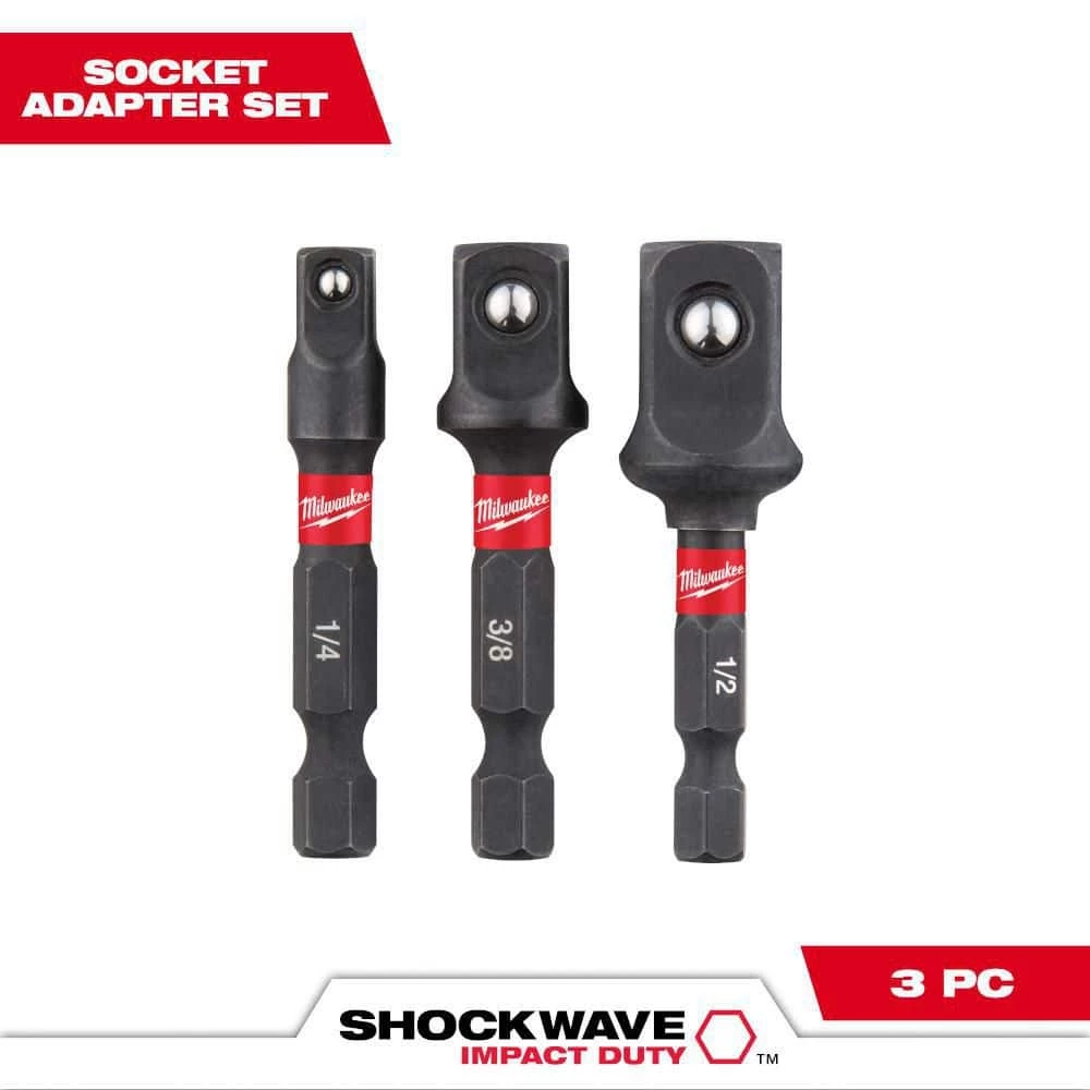 Milwaukee SHOCKWAVE Impact Duty 1/4 in. Hex Shank Socket Adapter Set (3-Piece) 1 Milwaukee SHOCKWAVE Impact Duty 1/4 in. Hex Shank Socket Adapter Set (3-Piece)