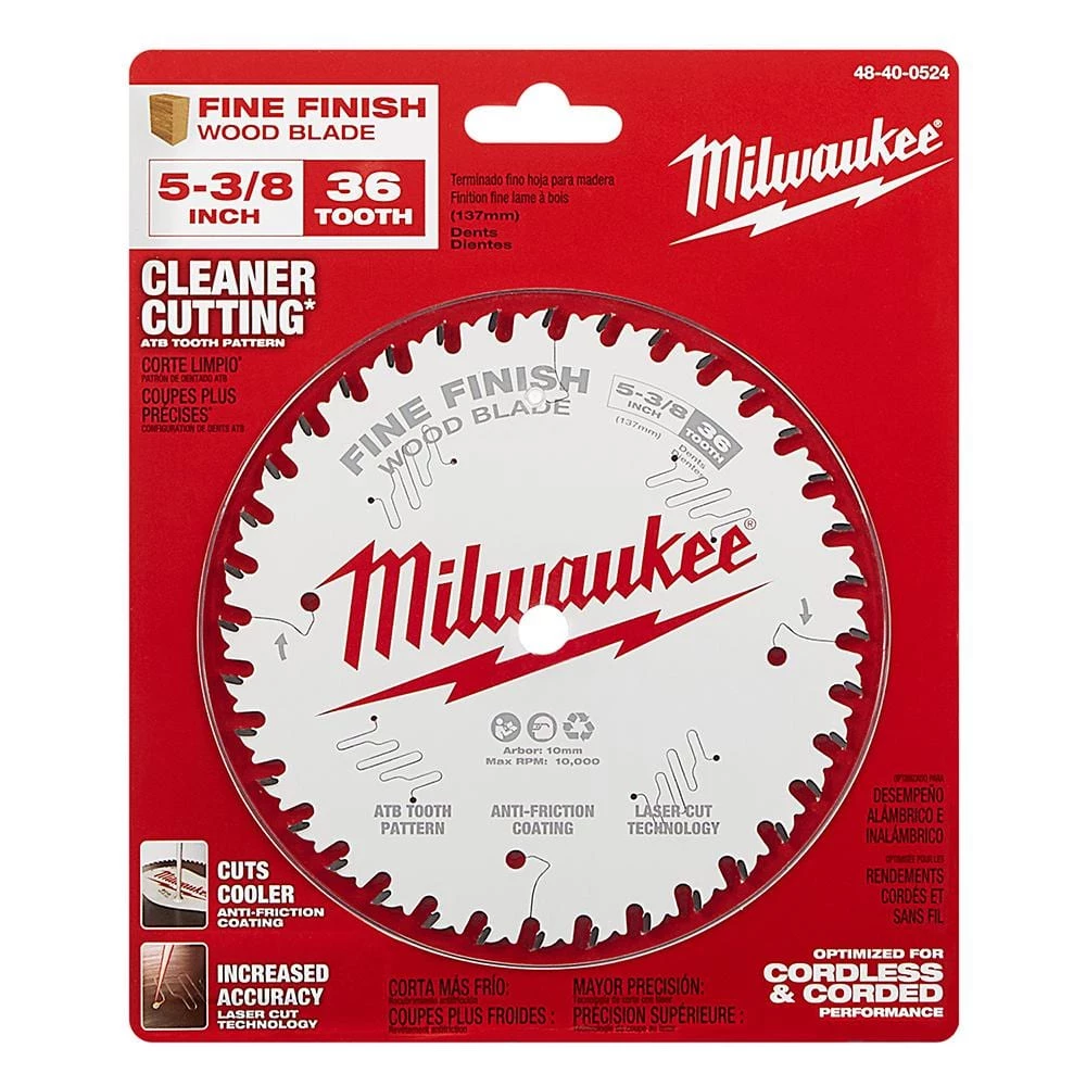 Milwaukee 5-3/8 in. x 36-Tooth Fine Finish Circular Saw Blade 6 Milwaukee 5-3/8 in. x 36-Tooth Fine Finish Circular Saw Blade - Image 6