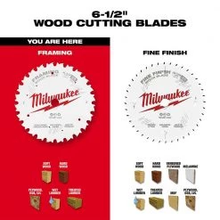 Milwaukee 6-1/2 in. x 24-Tooth Framing Circular Saw Blade -Power Tools Accessories Sales Shop milwaukee circular saw blades 48 40 0620 1d 1000