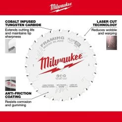Milwaukee 6-1/2 in. x 24-Tooth Framing Circular Saw Blade -Power Tools Accessories Sales Shop milwaukee circular saw blades 48 40 0620 a0 1000
