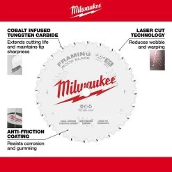 Milwaukee 7-1/4 in. x 24-Tooth Framing Circular Saw Blade -Power Tools Accessories Sales Shop milwaukee circular saw blades 48 40 0720 a0 1000
