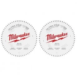 Milwaukee 7-1/4 in. x 60-Tooth Ultra Fine Finish Circular Saw Blade (2-Pack)