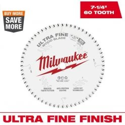 Milwaukee 7-1/4 in. x 60-Tooth Ultra Fine Finish Circular Saw Blade