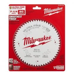 Milwaukee 7-1/4 in. x 60-Tooth Ultra Fine Finish Circular Saw Blade -Power Tools Accessories Sales Shop milwaukee circular saw blades 48 40 0730 77 1000