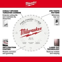 Milwaukee 8-1/4 in. x 40-Tooth Fine Finish Circular Saw Blade -Power Tools Accessories Sales Shop milwaukee circular saw blades 48 40 0822 1d 1000