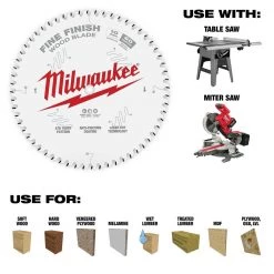 Milwaukee 10 in. x 60-Tooth Fine Finish Circular Saw Blade -Power Tools Accessories Sales Shop milwaukee circular saw blades 48 40 1028 1f 1000