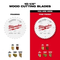 Milwaukee 10-1/4 in. x 40-Tooth Fine Finish Circular Saw Blade -Power Tools Accessories Sales Shop milwaukee circular saw blades 48 40 1040 1d 1000