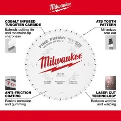 Milwaukee 10-1/4 in. x 40-Tooth Fine Finish Circular Saw Blade -Power Tools Accessories Sales Shop milwaukee circular saw blades 48 40 1040 a0 1000