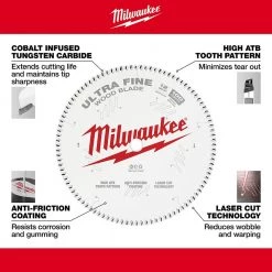 Milwaukee 12 in. x 100-Tooth Ultra Fine Finish Circular Saw Blade -Power Tools Accessories Sales Shop milwaukee circular saw blades 48 40 1228 1d 1000