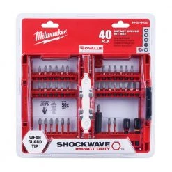 Milwaukee SHOCKWAVE Impact Duty Alloy Steel Screw Driver Bit Set (40-Piece) -Power Tools Accessories Sales Shop milwaukee drill bit combination sets 48 32 4022 77 1000