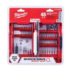 Milwaukee SHOCKWAVE Impact Duty Alloy Steel Screw Driver Bit Set (45-Piece) -Power Tools Accessories Sales Shop milwaukee drill bit combination sets 48 32 4023 40 1000
