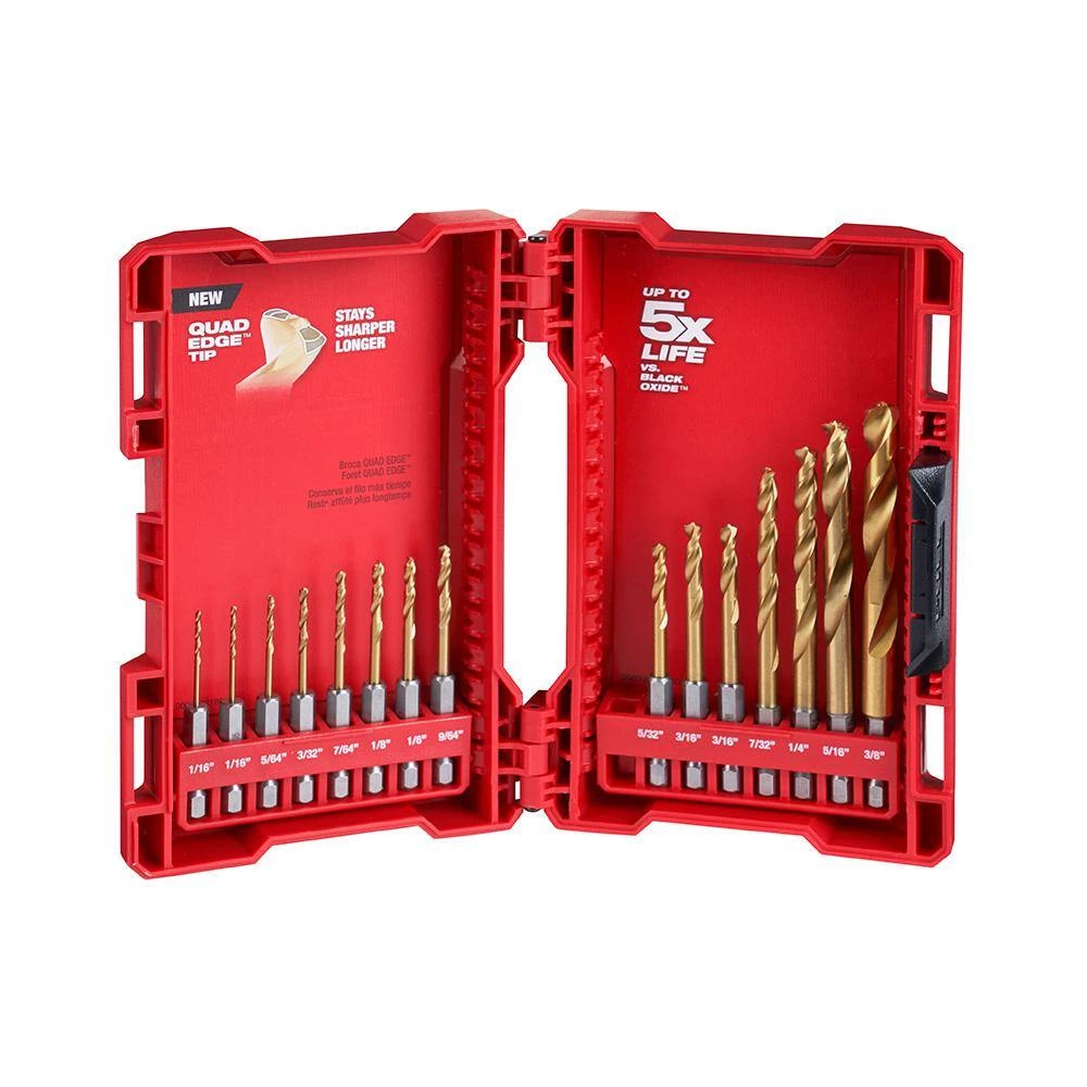 Milwaukee SHOCKWAVE Impact Duty Alloy Steel Screw Driver Bit Set with Titanium Drill Bit Set and Holesaw Set (73-Piece) 10 Milwaukee SHOCKWAVE Impact Duty Alloy Steel Screw Driver Bit Set with Titanium Drill Bit Set and Holesaw Set (73-Piece) - Image 10