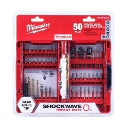 Milwaukee SHOCKWAVE Impact-Duty Alloy Steel Screw Driver Bit Set (50-Piece) and 1 Inkzall Black Jobsite Permanent Marker -Power Tools Accessories Sales Shop milwaukee drill bit combination sets 48 32 4024 48 22 3100 40 1000