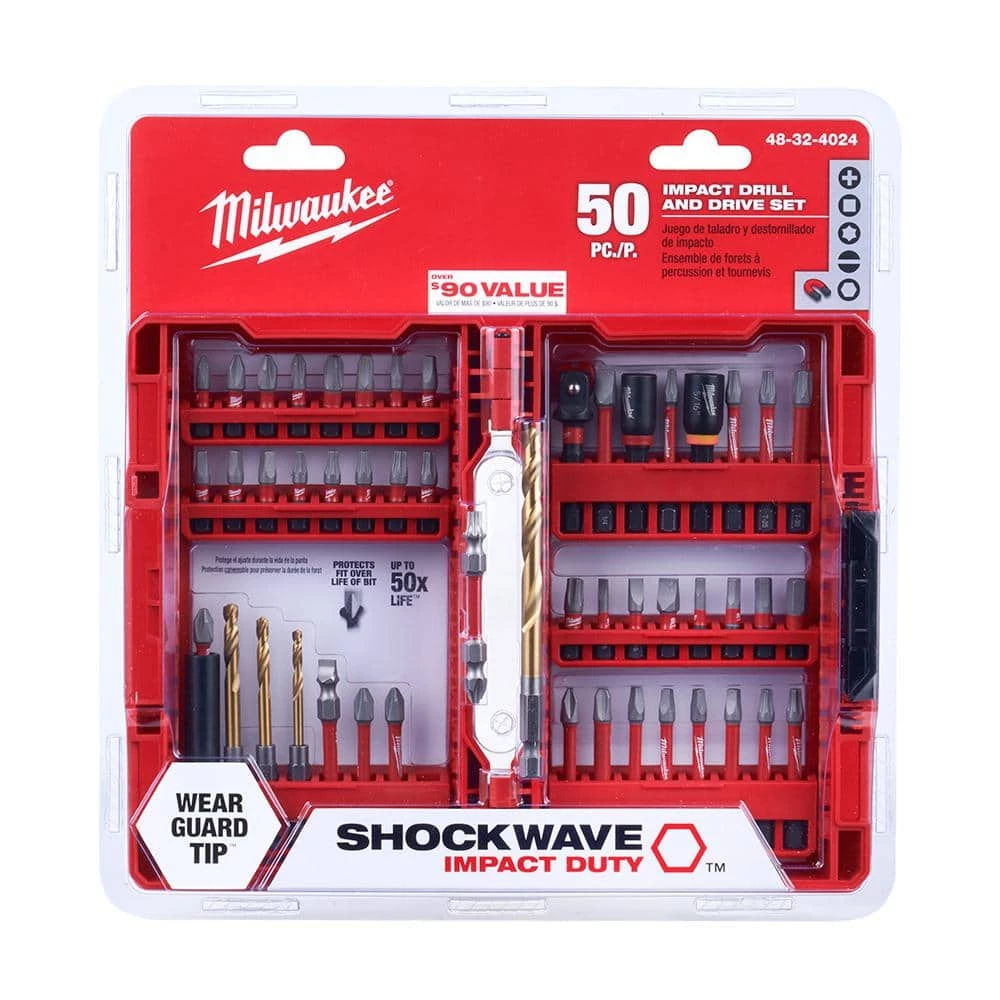 Milwaukee SHOCKWAVE Impact Duty Driver Alloy Steel Bit Set (50-Piece) with Right Angle Drill Adapter 3 Milwaukee SHOCKWAVE Impact Duty Driver Alloy Steel Bit Set (50-Piece) with Right Angle Drill Adapter - Image 3